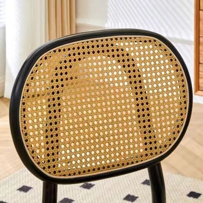 Traditional Chinese Solid Wood Oval Curved Dining Chair With Backrest For Dining Room