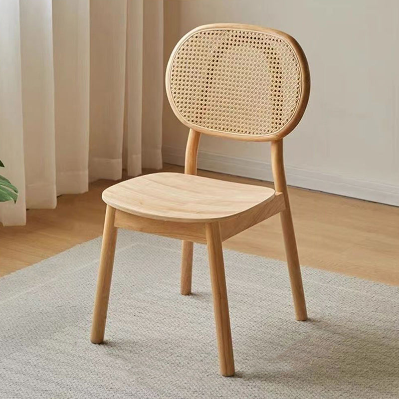 Traditional Chinese Solid Wood Oval Curved Dining Chair With Backrest For Dining Room