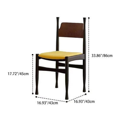 Traditional Chinese Lambswool Solid Wood Cylindrical Square Dining Chair With Backrest For Dining Room