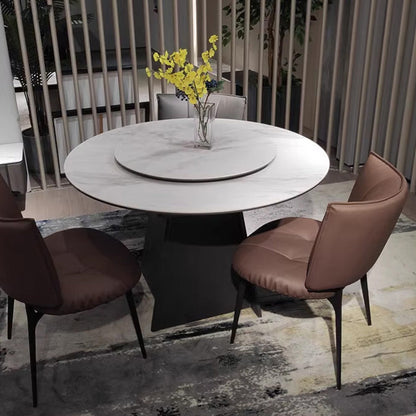 Modern Minimalist Microfiber Leather Metal Curved Square Dining Chair With Backrest For Dining Room