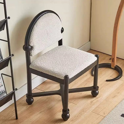 Traditional Vintage Velvet Solid Wood Half-Round Square Dining Chair With Backrest For Dining Room