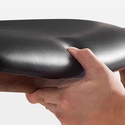 Traditional Chinese PU Leather Solid Wood Curved Square Dining Chair With Backrest For Dining Room