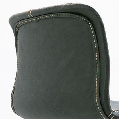 Contemporary Scandinavian PU Leather Solid Wood Curved Square Bar Stool With Backrest For Dining Room