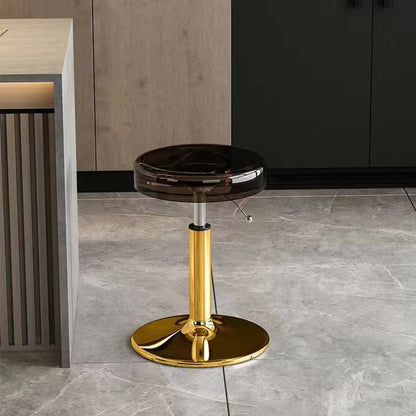Modern Luxury Acrylic Carbon Steel Round Bar Stool For Dining Room