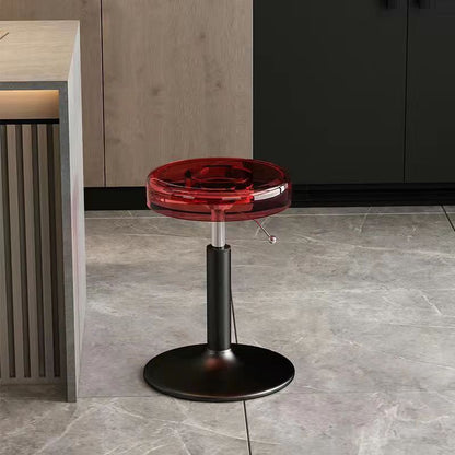 Modern Luxury Acrylic Carbon Steel Round Bar Stool For Dining Room