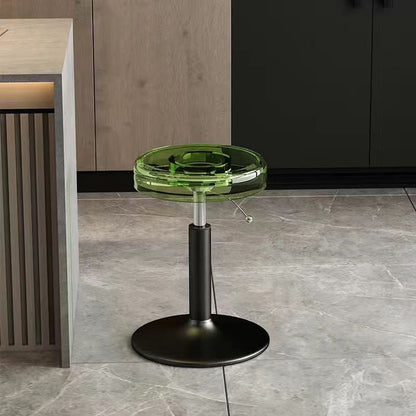 Modern Luxury Acrylic Carbon Steel Round Bar Stool For Dining Room