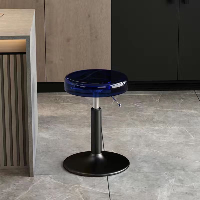 Modern Luxury Acrylic Carbon Steel Round Bar Stool For Dining Room