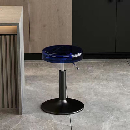 Modern Luxury Acrylic Carbon Steel Round Bar Stool For Dining Room
