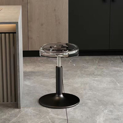 Modern Luxury Acrylic Carbon Steel Round Bar Stool For Dining Room