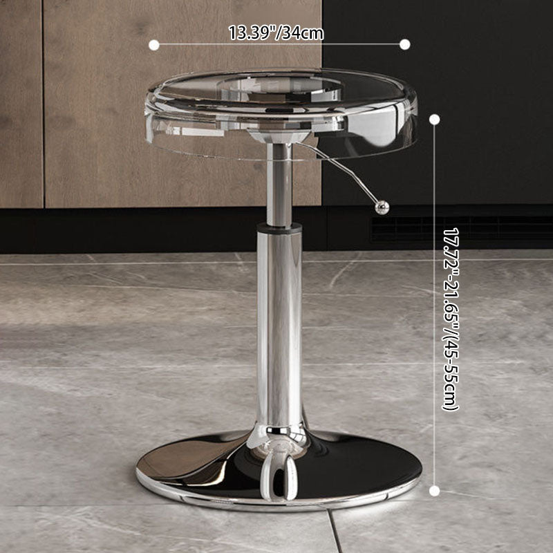 Modern Luxury Acrylic Carbon Steel Round Bar Stool For Dining Room