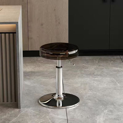 Modern Luxury Acrylic Carbon Steel Round Bar Stool For Dining Room