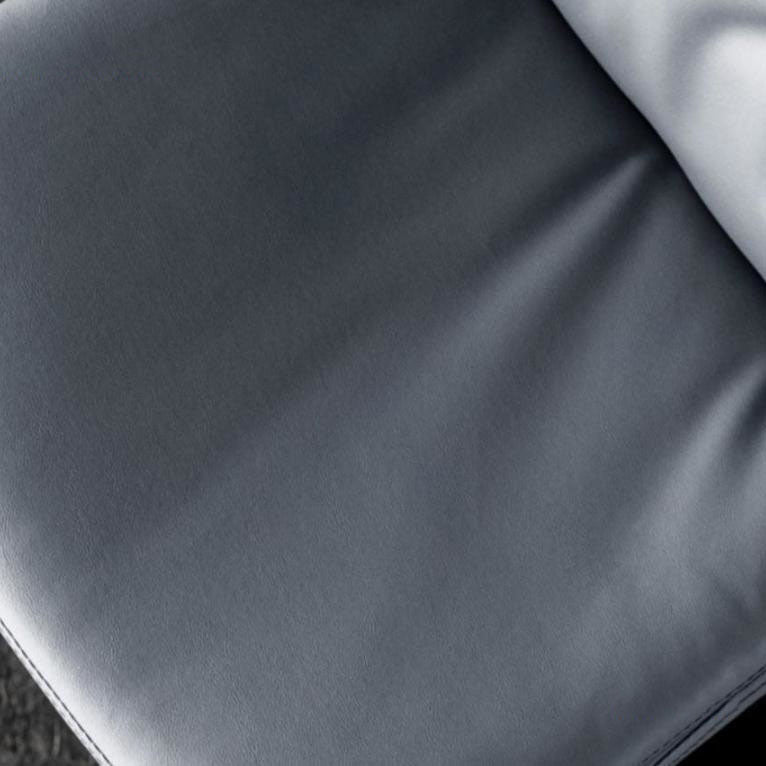 Modern Minimalist Nappa Leather Iron Curved Square Bar Stool With Backrest For Dining Room