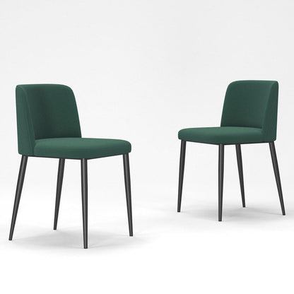 Contemporary Scandinavian Fabric Faux Leather Carbon Steel Curved Dining Chair With Backrest For Dining Room