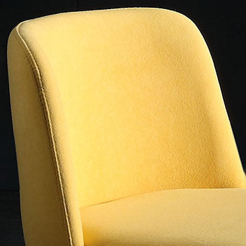 Contemporary Scandinavian Fabric Faux Leather Carbon Steel Curved Dining Chair With Backrest For Dining Room