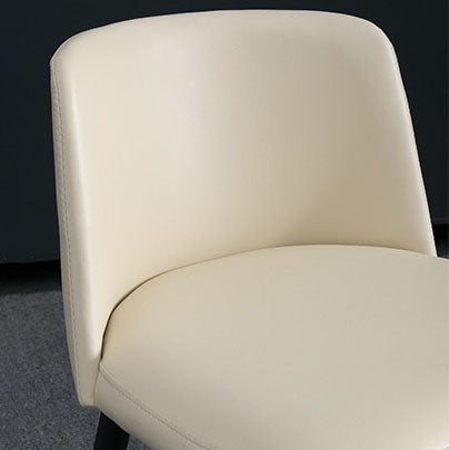 Contemporary Scandinavian Fabric Faux Leather Carbon Steel Curved Dining Chair With Backrest For Dining Room