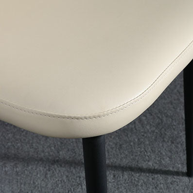 Contemporary Scandinavian Fabric Faux Leather Carbon Steel Curved Dining Chair With Backrest For Dining Room