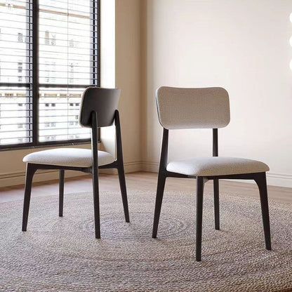 Modern Luxury Cotton Linen Solid Wood Rounded Rectangular Dining Chair With Backrest Armrest For Dining Room