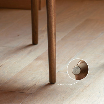 Contemporary Scandinavian Black Walnut Rounded Square Dining Chair With Backrest For Dining Room