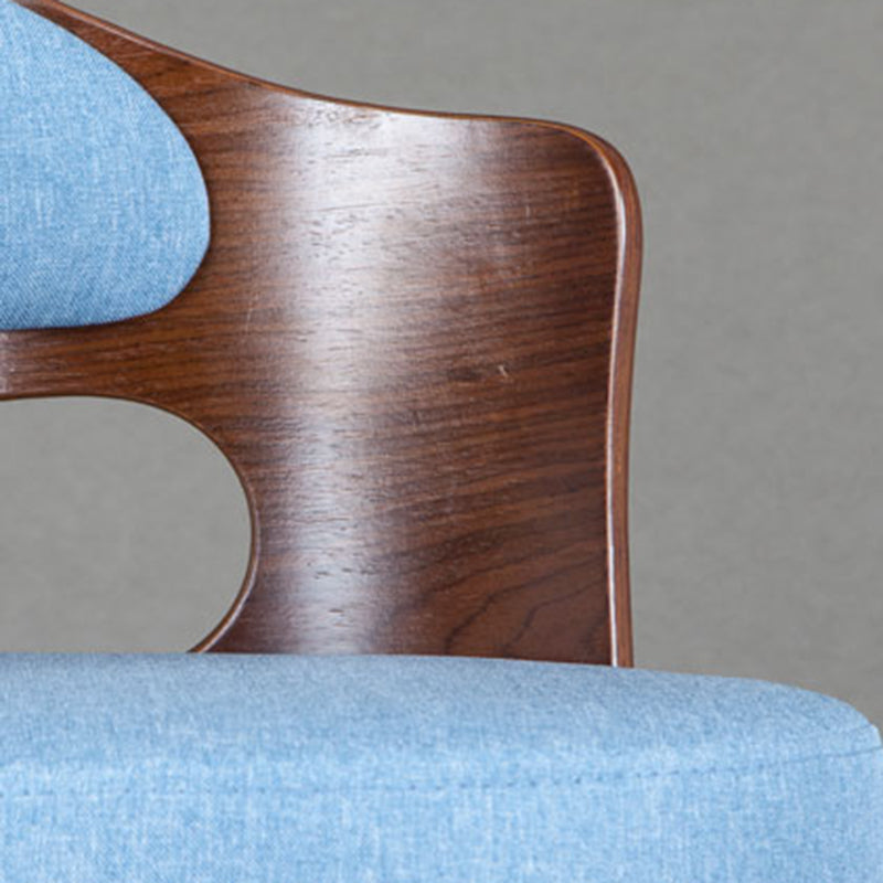 Contemporary Scandinavian PU Leather Linen Steel Curved Round Adjustable Bar Stool With Backrest For Dining Room