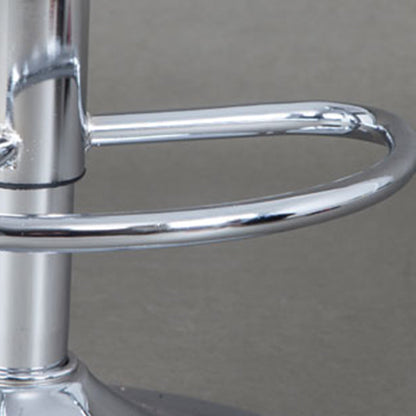 Contemporary Scandinavian PU Leather Linen Steel Curved Round Adjustable Bar Stool With Backrest For Dining Room