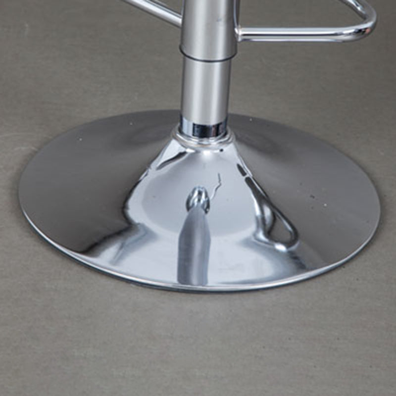 Contemporary Scandinavian PU Leather Linen Steel Curved Round Adjustable Bar Stool With Backrest For Dining Room