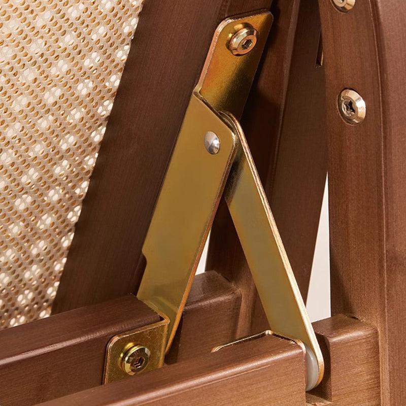 Traditional Chinese Bamboo Rattan Curved Rectangular Dining Chair With Backrest For Dining Room