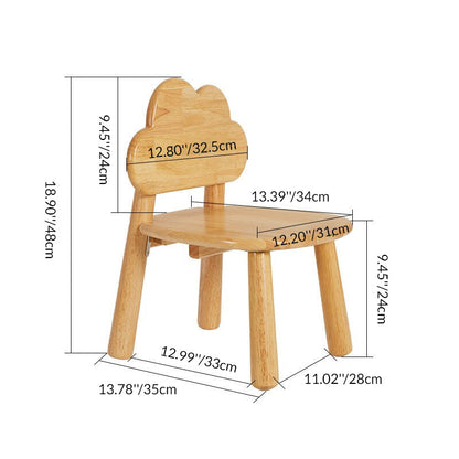 Contemporary Creative Solid Wood Moon Cloud Mushroom Low Stool With Backrest For Living Room