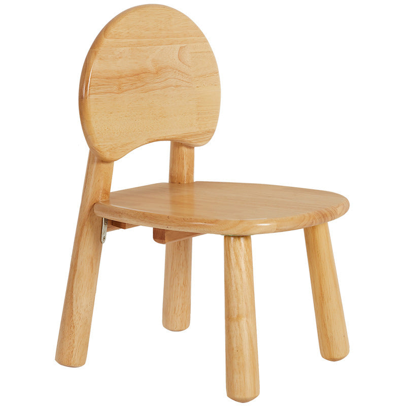 Contemporary Creative Solid Wood Moon Cloud Mushroom Low Stool With Backrest For Living Room