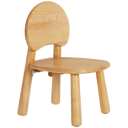 Contemporary Creative Solid Wood Moon Cloud Mushroom Low Stool With Backrest For Living Room