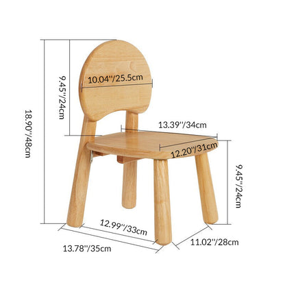 Contemporary Creative Solid Wood Moon Cloud Mushroom Low Stool With Backrest For Living Room