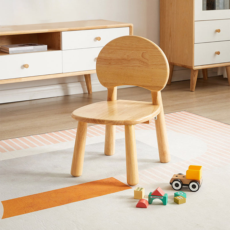 Contemporary Creative Solid Wood Moon Cloud Mushroom Low Stool With Backrest For Living Room