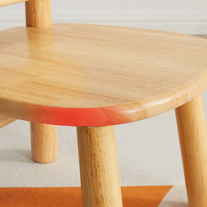 Contemporary Creative Solid Wood Moon Cloud Mushroom Low Stool With Backrest For Living Room