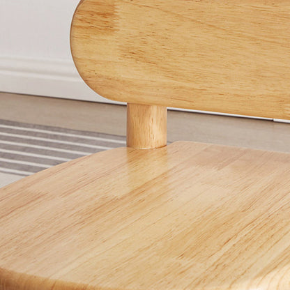 Contemporary Creative Solid Wood Moon Cloud Mushroom Low Stool With Backrest For Living Room