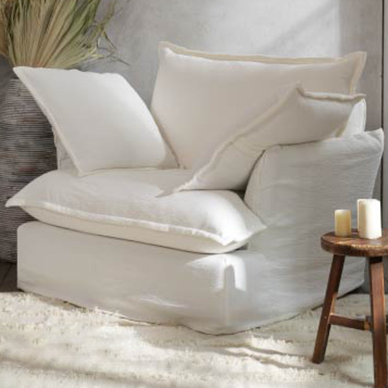 Moonlight White Swivel Birch Wood Accent Chair - Minimalist Lounging Sofa for Living Room or Study