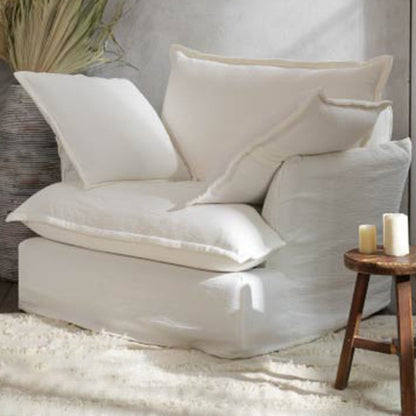 Moonlight White Swivel Birch Wood Accent Chair - Minimalist Lounging Sofa for Living Room or Study