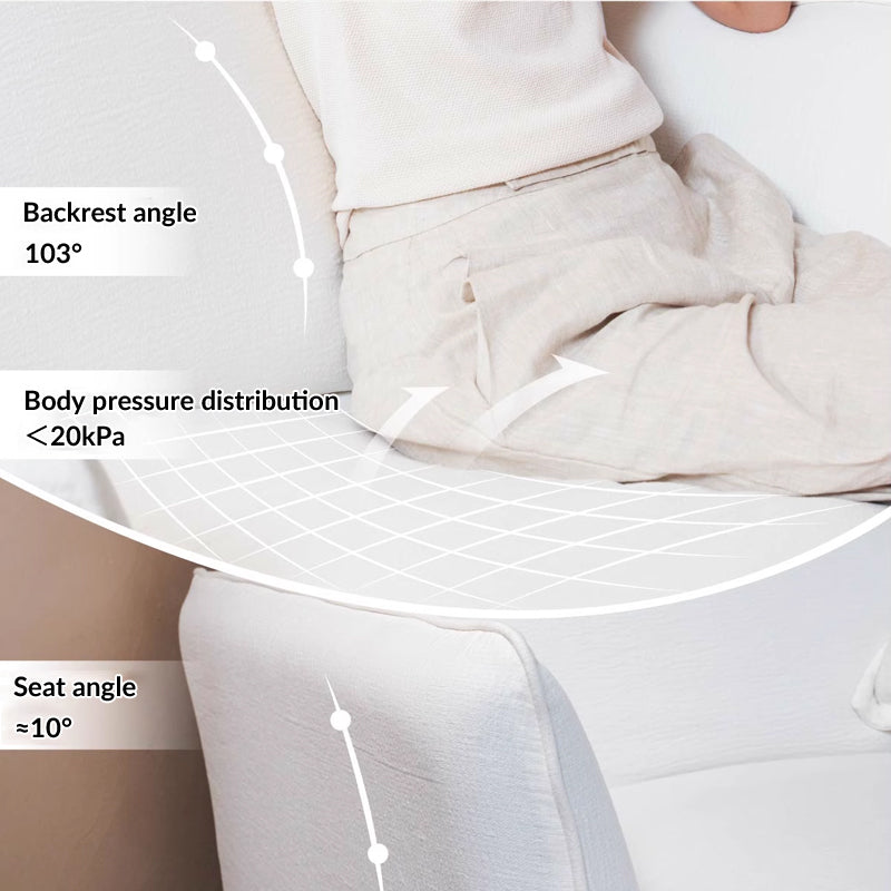 Moonlight White Swivel Birch Wood Accent Chair - Minimalist Lounging Sofa for Living Room or Study