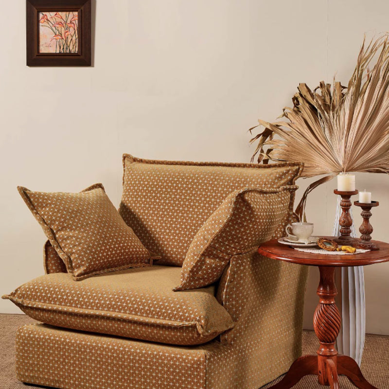 Starlight Pattern Swivel Birch Wood Accent Chair – French Retro Lounge Sofa for Living Room or Study