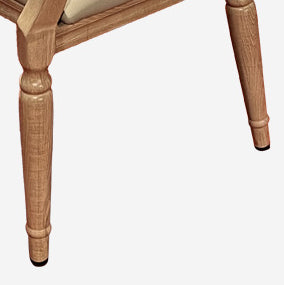 Traditional Vintage Rattan Solid Wood Upholstered Oval Trapezoid Dining Chair With Backrest For Dining Room