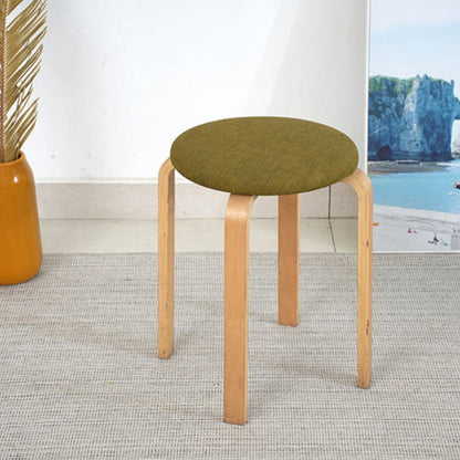 Modern Simplicity Round Upholstered Fabric Wood Dining Chair For Dining Room