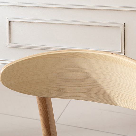 Contemporary Nordic Square Wood Faux Leather Chair Backrest Armless For Dining Room