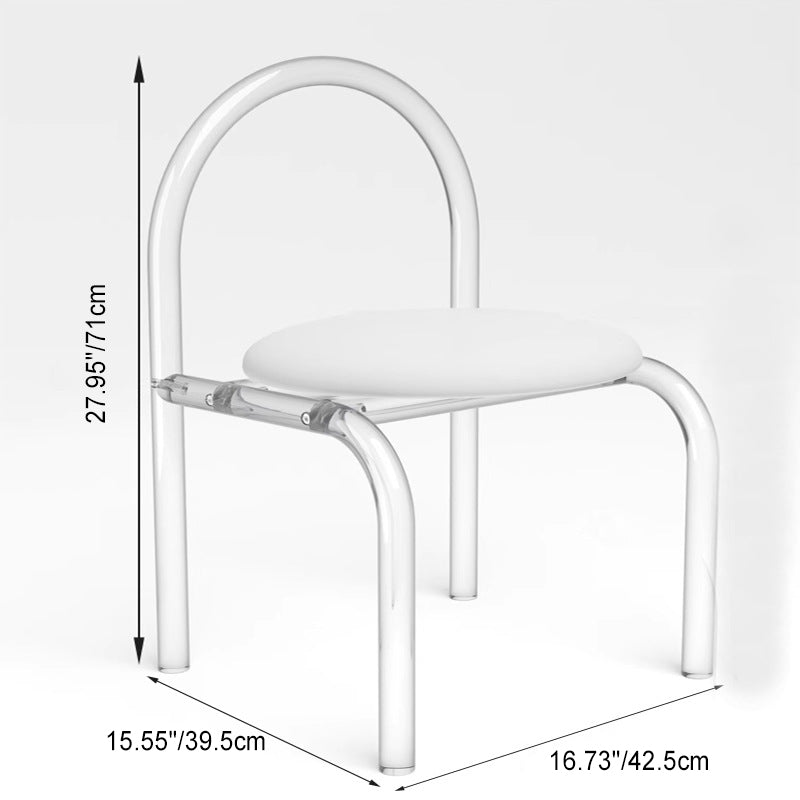 Modern Minimalist Round Sponge Flannel Acrylic Vanity Stool Backrest For Bedroom