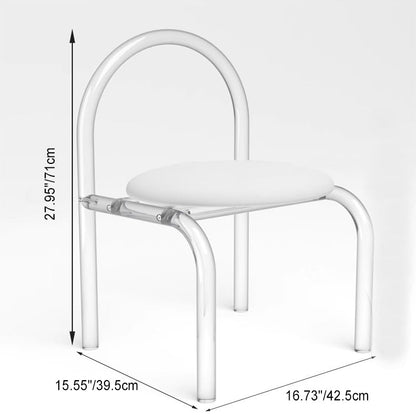 Modern Minimalist Round Sponge Flannel Acrylic Vanity Stool Backrest For Bedroom