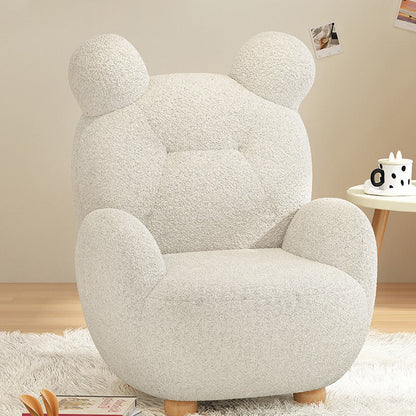 Contemporary Creative Kids Bear Lamb Cashmere Accent Chair Backrest Armrest For Living Room