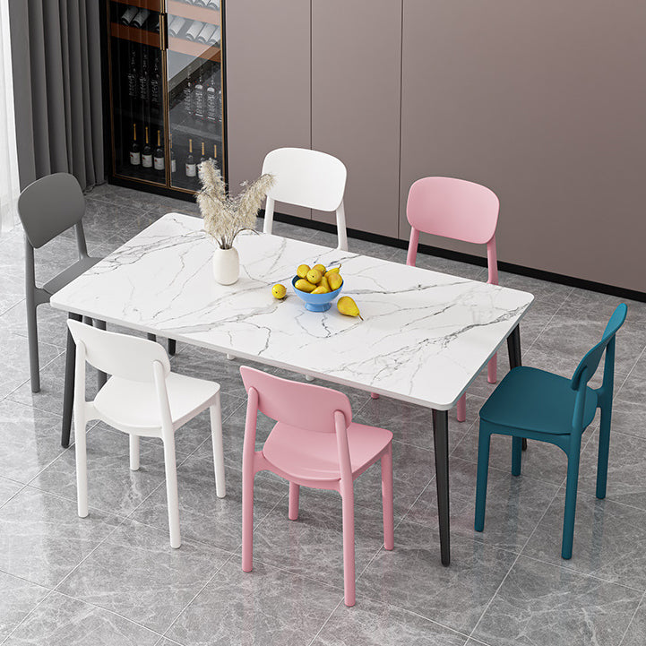 Modern Minimalist Curved Square PP Plastic Dining Chair Backrest For Dining Room