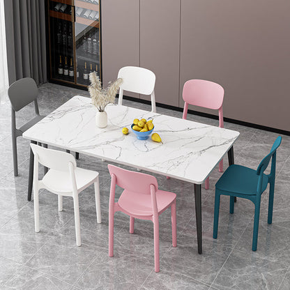 Modern Minimalist Curved Square PP Plastic Dining Chair Backrest For Dining Room