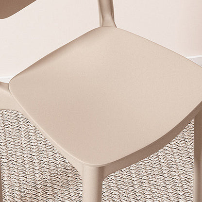 Modern Minimalist Curved Square PP Plastic Dining Chair Backrest For Dining Room