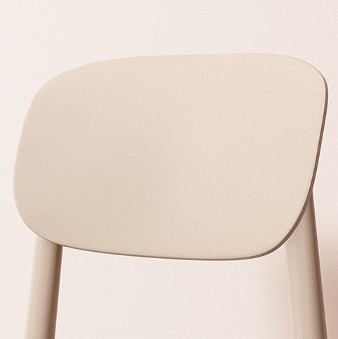 Modern Minimalist Curved Square PP Plastic Dining Chair Backrest For Dining Room