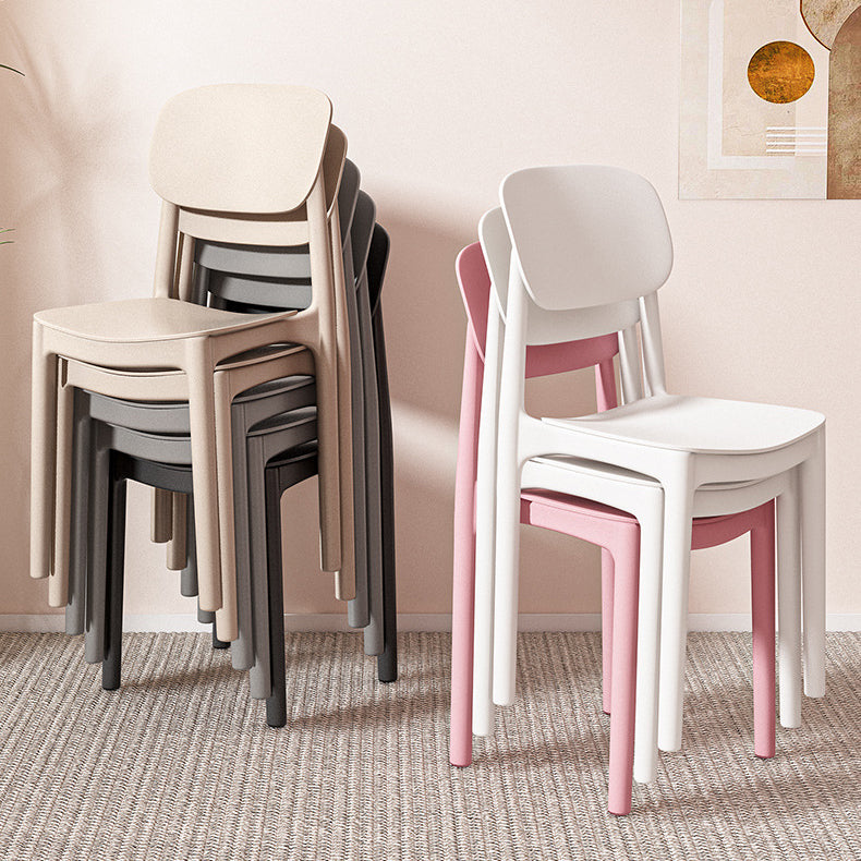 Modern Minimalist Curved Square PP Plastic Dining Chair Backrest For Dining Room