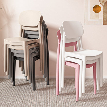 Modern Minimalist Curved Square PP Plastic Dining Chair Backrest For Dining Room