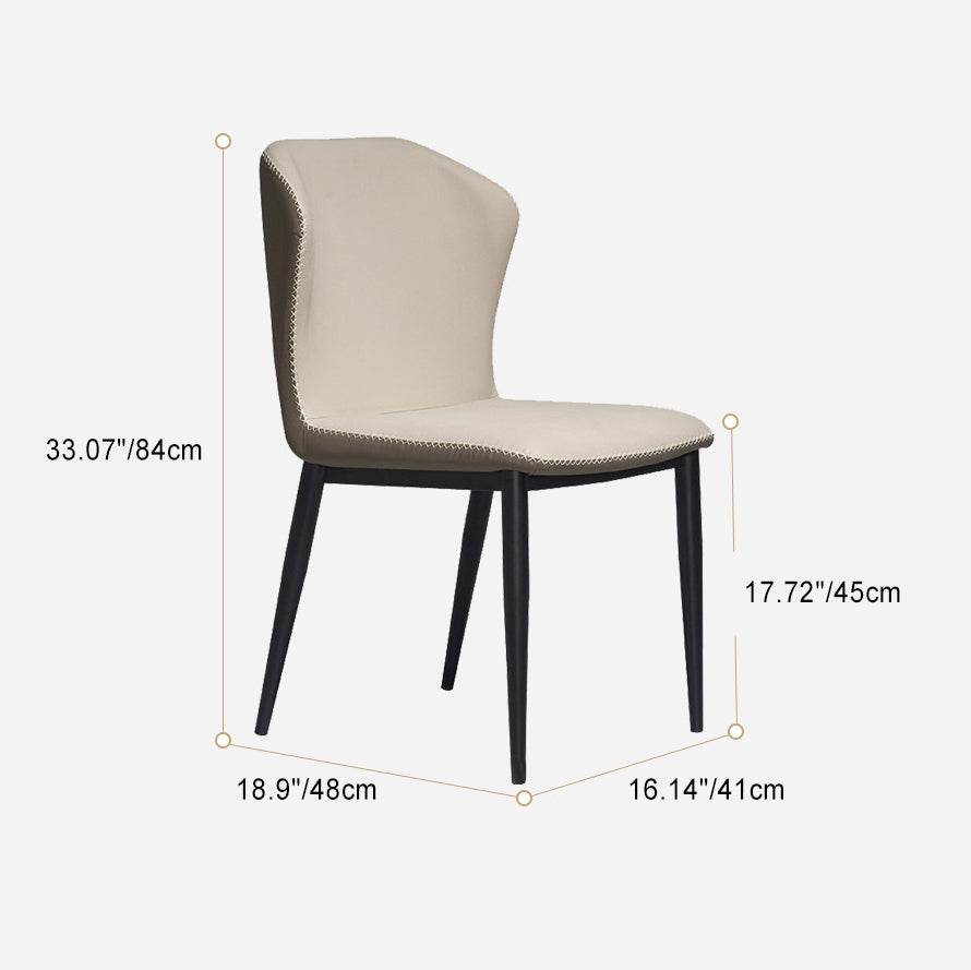 Contemporary Nordic Cross Sewing Curved Square Upholstered Cat Scratch Skin Carbon Steel Dining Chair Backrest For Dining Room
